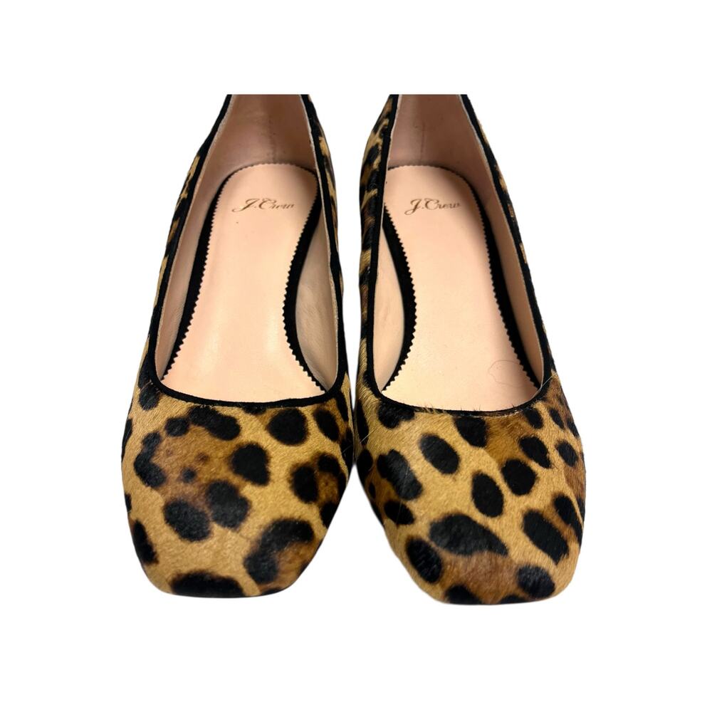 J Crew Leopard Calf Hair Block-Heel Celia Pumps Heels | Womens 8  *EUC* - Picture 5 of 13